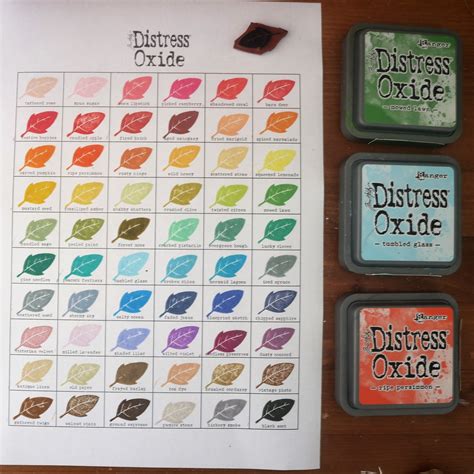 Printable Distress Oxide Color Chart